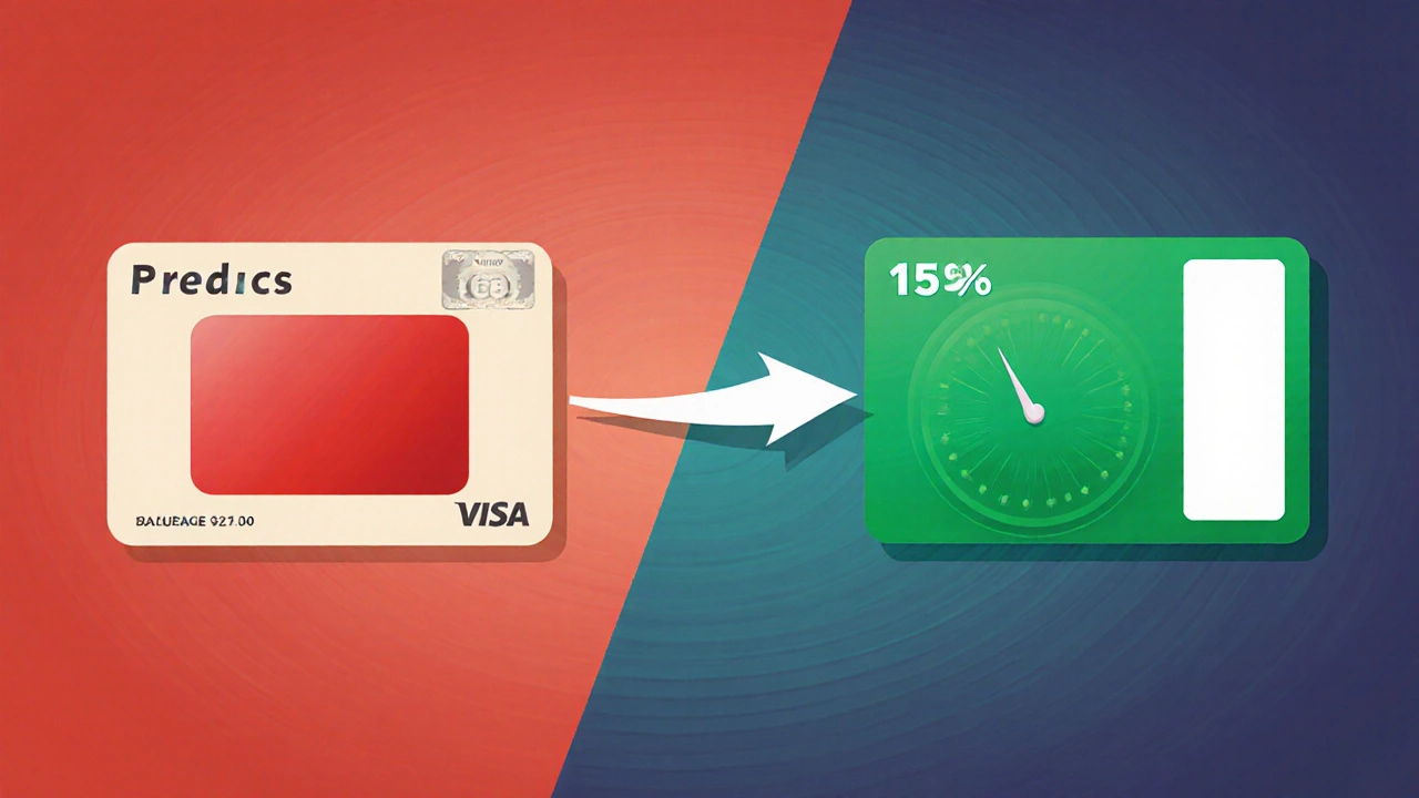 Before‑after illustration of high utilization on old card and low utilization on new card.