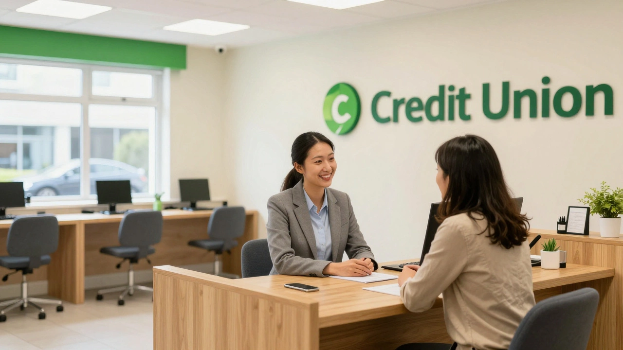 A friendly consultation at a professional and bright credit union office