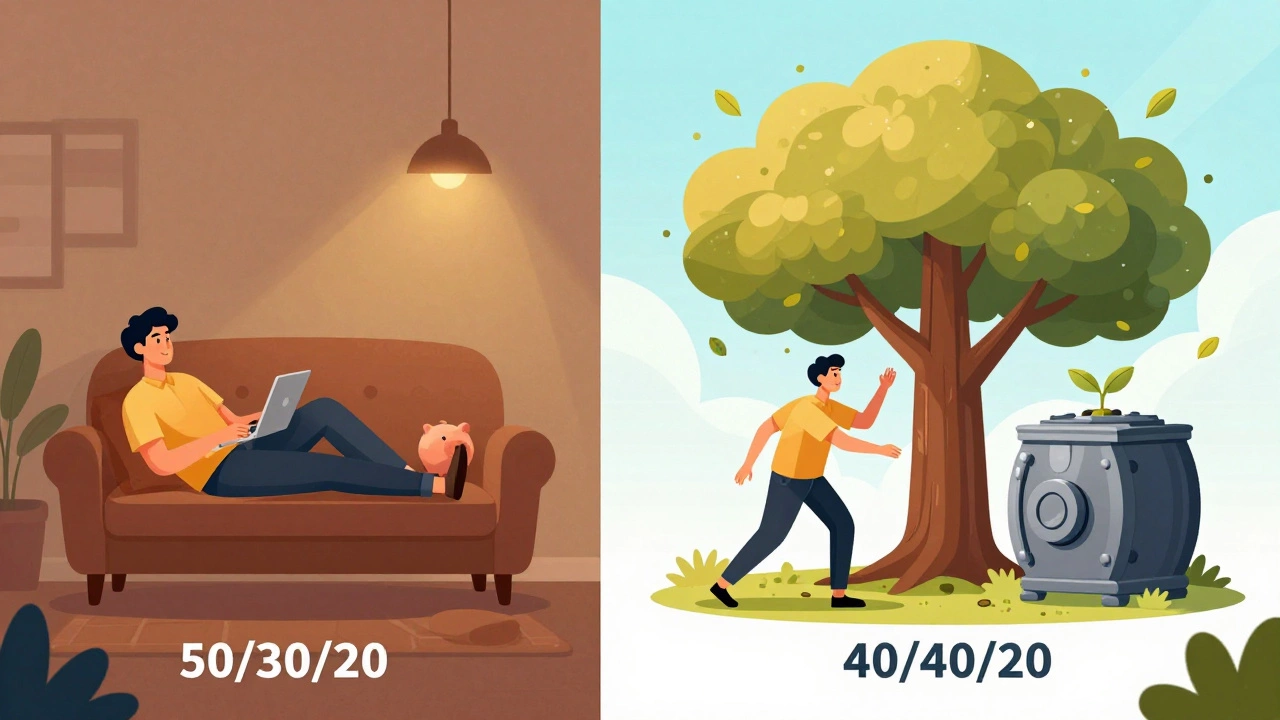 Illustration comparing traditional saving versus aggressive wealth building strategies.