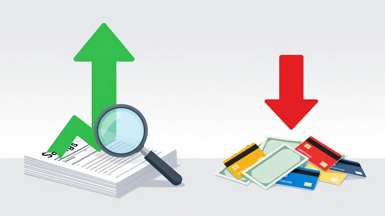 Minimalist illustration comparing organized finances to debt consolidation options