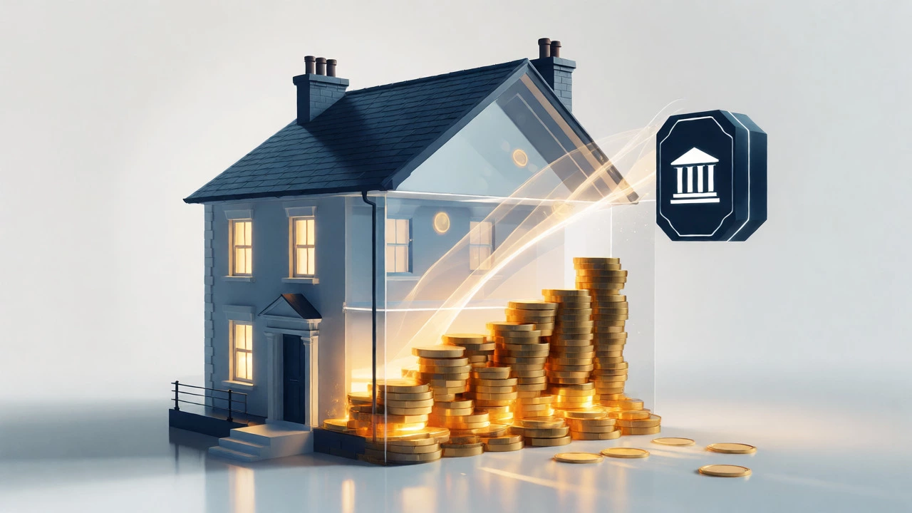 Conceptual illustration of equity flowing from a transparent house model
