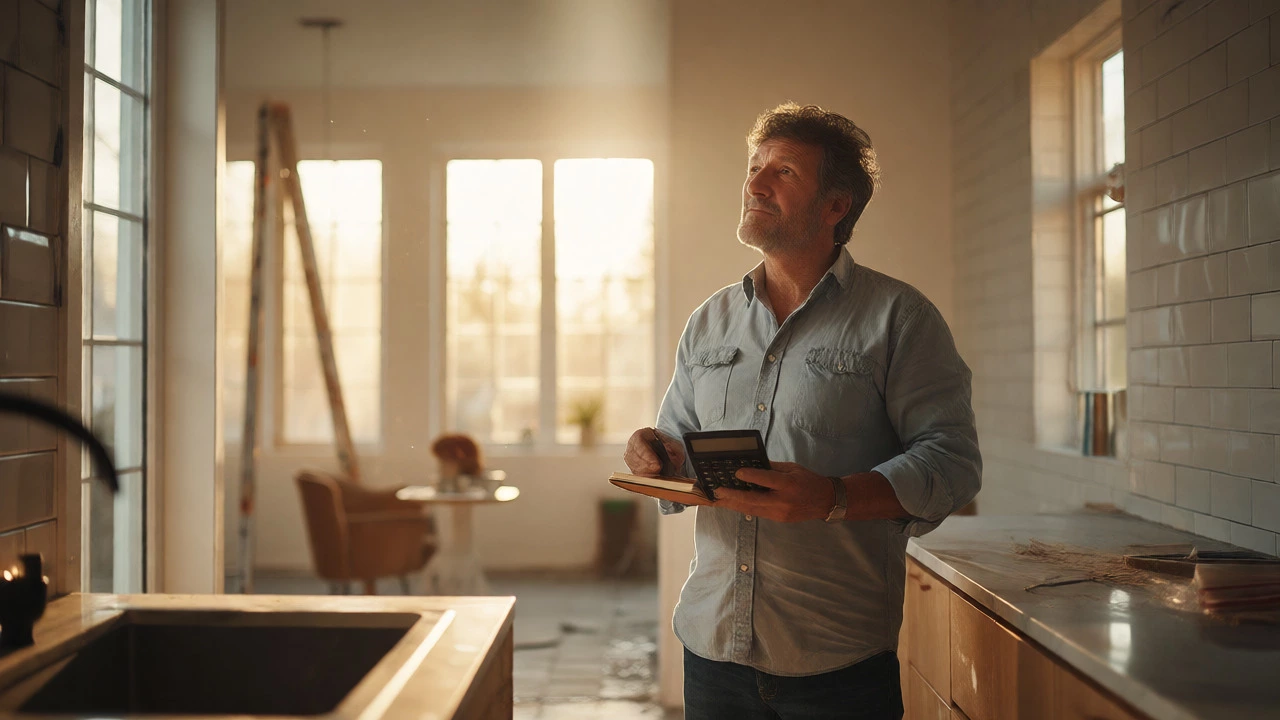 Homeowner evaluating costs during a home renovation project