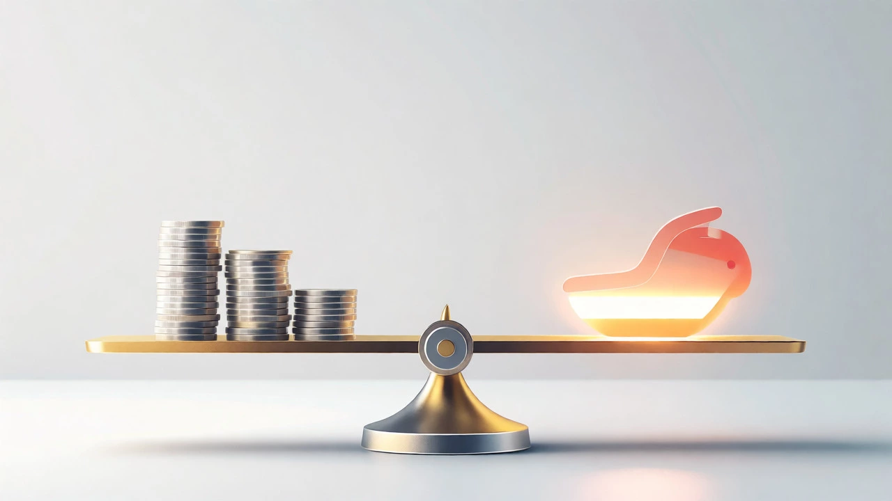 Minimalist illustration of a scale balancing savings against lifestyle costs