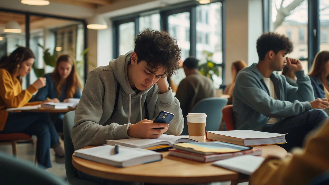 Students in a London common room discussing finances and budgets