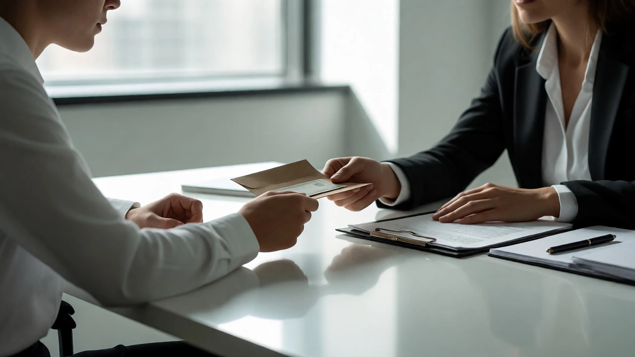 Person negotiating debt settlement with a bank representative